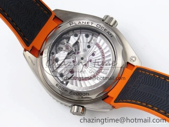 0210 Comfortable Planet Ocean 43.5mm SS VSF 1:1 Best Edition Black Orange Bezel Gray Dial on Nylon Strap A8900 Super Clone V 7730